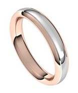 14K Rose and White Gold 4 MM Comfort Fit Wedding Band - £615.53 GBP+