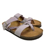 Womens Mountain Sole Size 9 Sandals Braided Lavender Leather Slip-on Bea... - $19.79