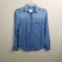 American Eagle Chambray Shirt Size XXS Boyfriend Fit Button Up Medium Wa... - $14.84