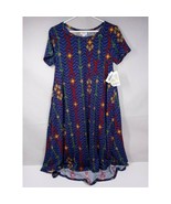 NWT Lularoe Carly  Dress Purple With Multi-Color African Designs Size XS - $15.83