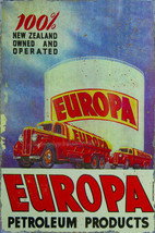 Europa Petroleum Products New Zealand Owned Metal Sign - £23.59 GBP