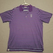 Peter Millar Men&#39;s Polo Shirt 2XL XXL Purple Striped Golf Logo Short Sleeve - £17.92 GBP