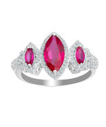 2.00 Ct Marquise Cut Pink Sapphire Wedding Engagement Ring 14k White Gold Over - $93.99