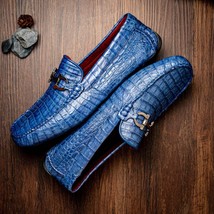 Parma Genuine Caiman Belly Slip On Loafers Blue Jeans image 8
