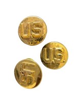 U.S. Army Military Police Gold Round Pin Uniform Set Lot 1&quot; Original Vintage 3 - £13.37 GBP