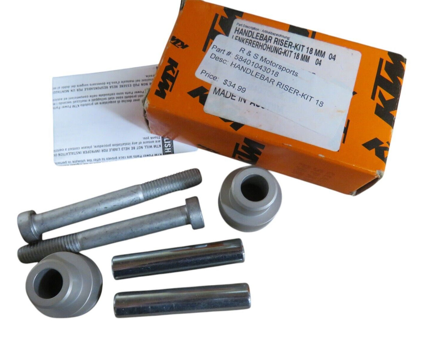 KTM Handlebar Riser Kit 18 mm 58401043018 2004 NEW OEM - $29.65