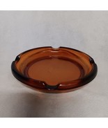 Amber Glass Cigar Ashtray 7.75&quot; 4 Slots - £14.63 GBP