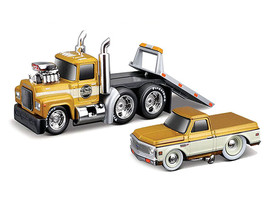 1980 Mack A685ST Flatbed Truck Gold Metallic with Beige Stripes "Madman Garage"  - €43,06 EUR