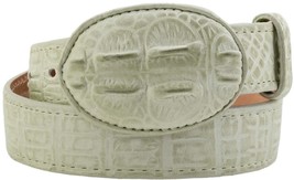 Kids Off White Western Belt Cowboy Wear Crocodile Pattern Leather Rodeo ... - $371.81 MXN
