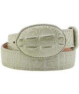 Kids Off White Western Belt Cowboy Wear Crocodile Pattern Leather Rodeo ... - $19.99