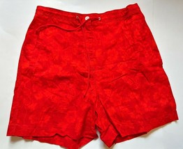 Lauren Ralph Lauren Mom Shorts Womens Size 10 Red Floral 100% Cotton Dra... - £17.36 GBP