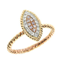 Real 0.24ct Natural Fancy Pink Diamonds Engagement Ring 18K Solid Gold 6G Band - $1,003.40