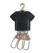 Keychain Black Leather Hawaii T-Shirt Over Metal Frame w/3 Friend Clips ... - $13.99