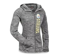 NWT Official NFL Pittsburgh Steelers Gray Women&#39;s Jacket Small S Poly/Spandex - £51.43 GBP