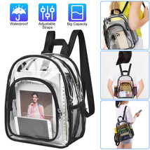 Clear Backpack Pvc Transparent Bag Bookbag Outdoor Shoulder Handbag Wate... - £20.42 GBP