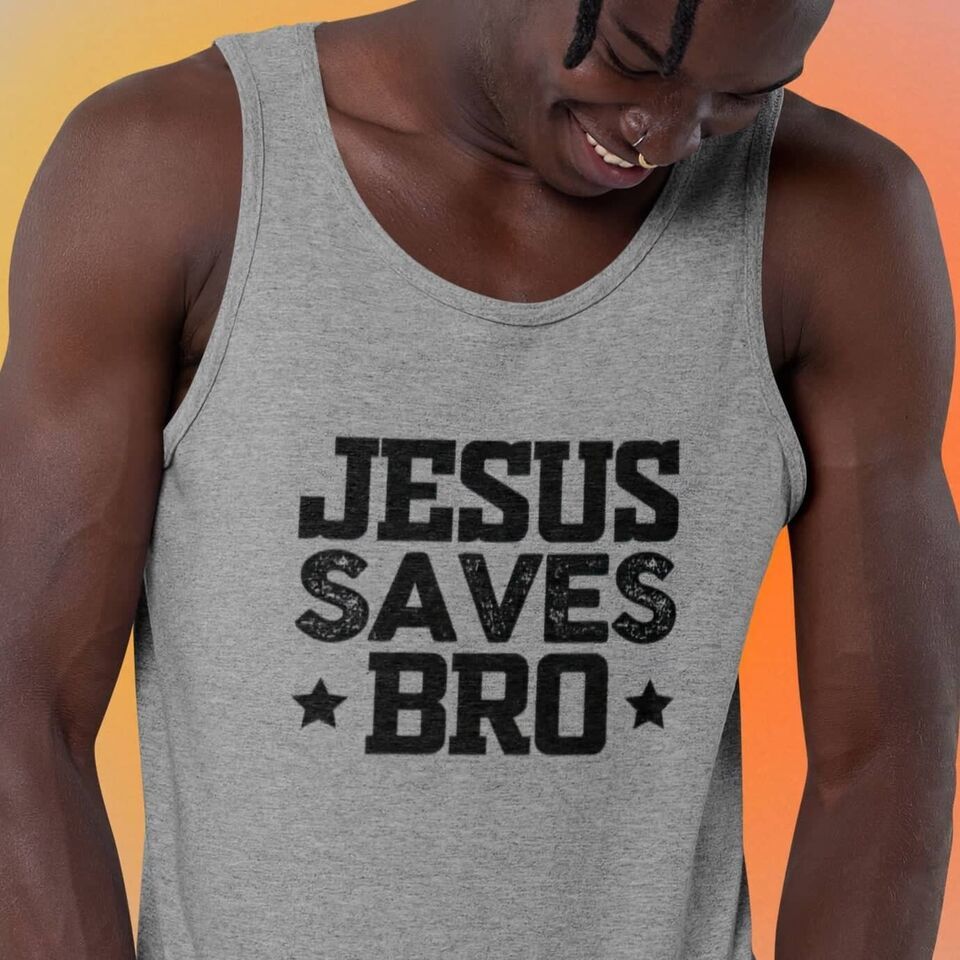 Bella & Canvas Jersey Tank "Jesus Saves Bro" bf