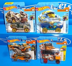 Hot Wheels 2019 4 Short Card Lot Baja Hauler Beat All Bot Wheels Dune-A-Soar - £5.81 GBP