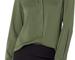 THEORY Womens L/S  Silk Shirt Core St Classic Fitted Solid Green Size P ... - $102.66