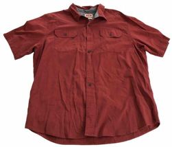 Wrangler Shirt Mens XL Red Short Sleeve Pockets Flex For Comfort Button Up - £14.78 GBP
