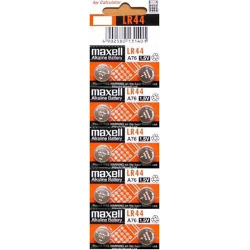 Maxell Batteries LR44 (A76, AG13) Alkaline Button Size Battery,10 Pack