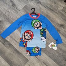 New Small Nintendo Super Mario Bros Boys Long Sleeve Top &amp; Pants Pajama Set - $9.89