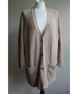 J. Jill XLP Brown V-Neck Knit Tunic-Length Cotton Blend Cardigan Sweater... - £18.55 GBP