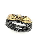 Black Onyx Skull Wings Thumb Ring, 14K Gold Plated Skull Gothic Jewelry ... - £156.45 GBP