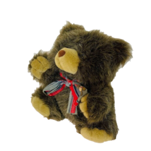 Vintage Cuddle Wit Teddy Bear Plush 10" Brown Tan Gray Bow Tie Stuffed Animal - $17.02