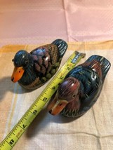 Pair of Small Ceramic/Clay Duck Figurines Mallard - $11.88