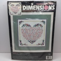 Current Inc Dimensions Counted Cross Stitch Kit Love Is.. 12&quot;x12&quot; Sewing... - £16.01 GBP