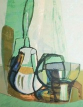Vtg Mid Century Carole Moskowitz Abstract Still Life Signed Serigraph Print Nice - £144.76 GBP