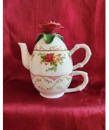 NIB - Royal Albert Old Country Roses &quot;Rose&quot; SCULPTED Tea For One - 3 Pie... - $137.18 CAD