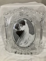Mikasa Princess Crystal Frosted Wedding Picture Frame Oval 11.25&quot; 5X7 SA751/829 - £19.49 GBP