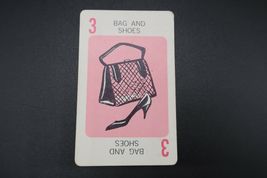 1965 Mystery Date board game replacement card pink # 3 bag &amp; shoes - $4.99