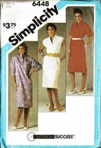 Misses&#39; PULLOVER Dress Vintage 1984 Simplicity Pattern 6448 Size 14 - £9.44 GBP