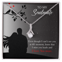 To My Girlfriend  I Miss You Loads Alluring Ribbon Necklace Message Card - £52.99 GBP+