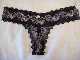 Women&#39;s City Streets Juniors Lace Thong Panties Black Pink Cocoa  NEW Me... - $9.74