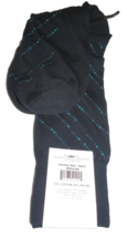 New Mens Punto Italy Navy Blue Diamond Dot Stripes Socks Cotton Blend 10 To 13 - £15.57 GBP