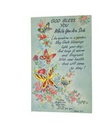 Postcard God Bless You While You Are Sick Religious Butterflies Flowers ... - €4,18 EUR
