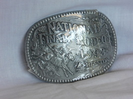 1993 Hesston National Finals Rodeo 3&quot; x 4&quot; Belt Buckle w/ Program - £15.16 GBP