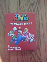 Super Mario 32 Valentine&#39;s Cards Includes 48 Heart Seals-Brand New-SHIP N 24 HRS - £30.93 GBP
