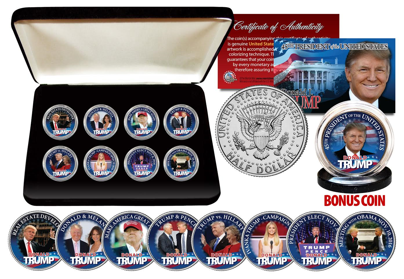 Primary image for The Greatest DONALD TRUMP 45th President US Coin Set Ever Assembled * MUST SE...