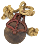 Antique Louden A23 Cast Iron &amp; Wood Barn Pulley Old Farm Primitive Hay Loft - $74.24