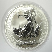 2002 SILVER BRITANNIA - 1 Oz. Silver Coin &amp; Capsule - Low Mintage - £47.15 GBP