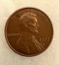 1977-D Lincoln Cent Rail-Rim, Off-center, RPM D Mint Mark – DDO/DDR - $225.72