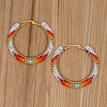 Hoop Earrings Jewelry  Ethnic Native Vintage Earrings Women Accessories Handmade - £9.56 GBP