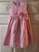 Bonnie Jean Pink Gingham Bow Summer Dress Girls Size 4T - £10.38 GBP