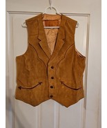 Brandon Colorado William Barry Vintage Suede Western Vest Size 46 Mens - $94.71 CAD