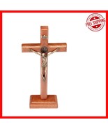 7.5 Inch Solid Wood Crucifix with St. Benedict Medal - Elegant Religious... - €28,23 EUR