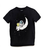 Boys Cat &amp; Jack Shirt XL Black Short Sleeve Astronaut on the Moon Space-... - £5.39 GBP